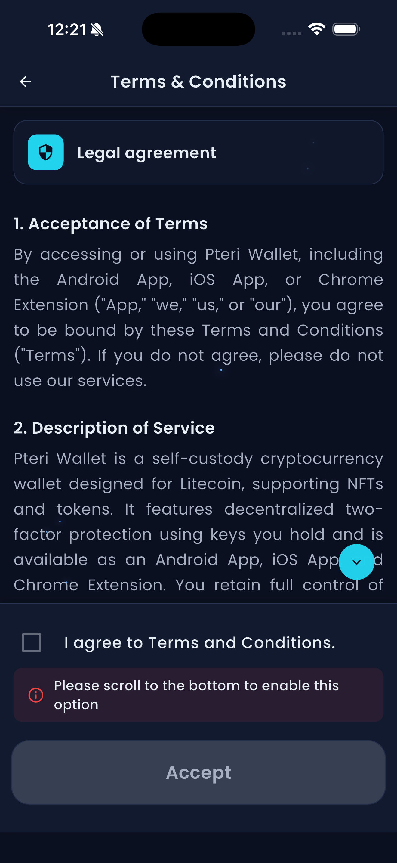 PTERI Wallet Screen 15